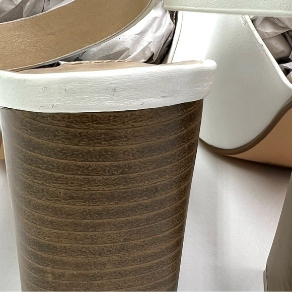 William Rast Women's White Faux Leather Asymmetrical‎ Open Toe Heels Shoes 8.5 - Picture 8 of 14